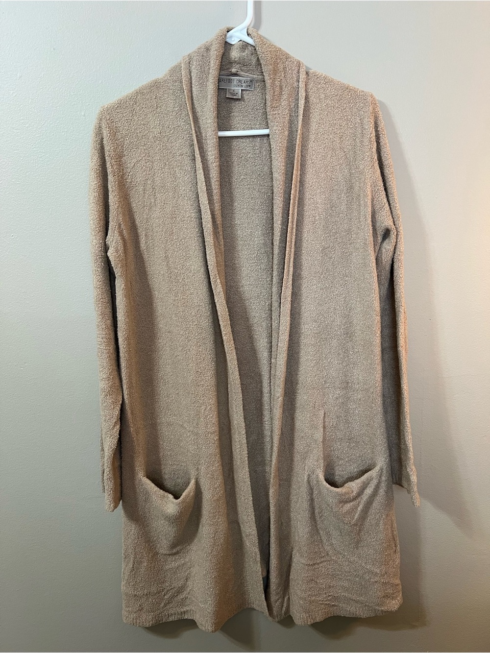 Barefoot Dreams Open-Front Cardigan in Taupe Beige